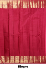 Rani pink geometric zari motifs design swayamvara pattu saree with self zari border and matching blouse