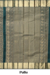 Green unique zari design swayamvara pattu saree with self zari border and matching blouse