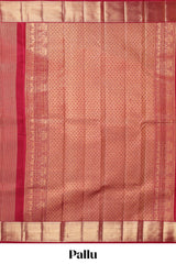 Maroon geometric zari design swayamvara pattu saree with self zari border and matching blouse