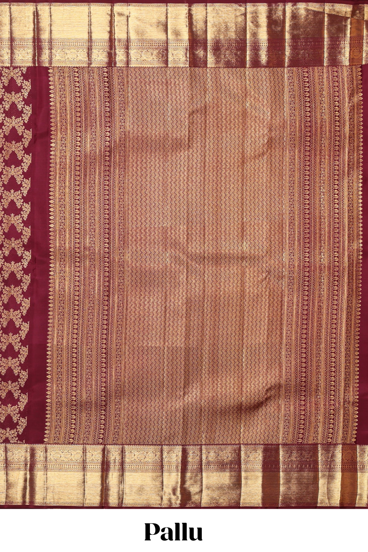 Maroon floral vine zari design swayamvara pattu saree with self zari border and matching blouse