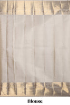 Beige unique bird zari design swayamvara pattu saree with self zari border and matching blouse