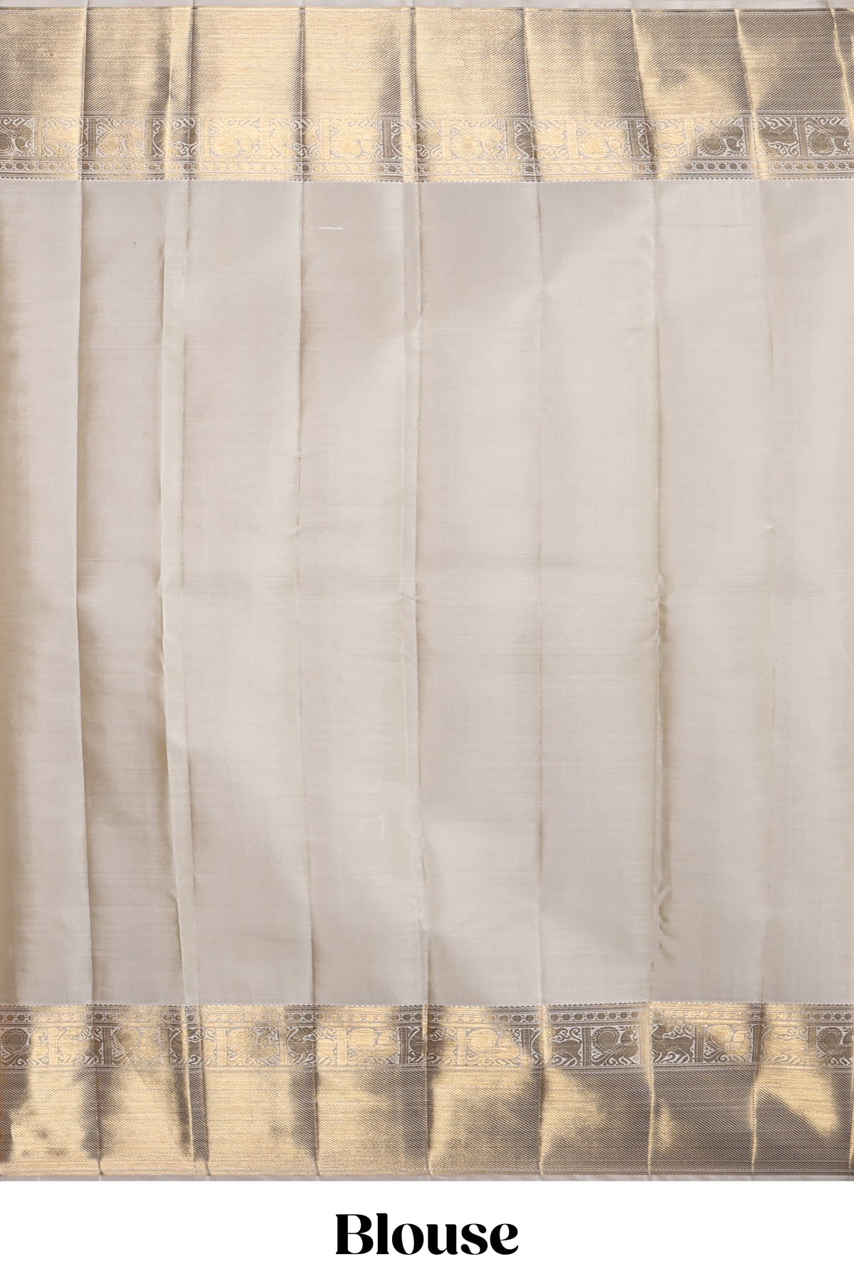 Beige unique bird zari design swayamvara pattu saree with self zari border and matching blouse