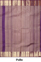 Violet zari design swayamvara pattu saree with self zari border and matching blouse