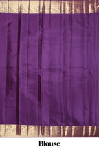 Violet zari design swayamvara pattu saree with self zari border and matching blouse