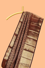 Maroon birds zari motifs design swayamvara pattu saree with self zari border and matching blouse