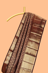 Maroon birds zari motifs design swayamvara pattu saree with self zari border and matching blouse