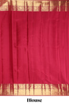 Red unique zari design swayamvara pattu saree with self zari border and matching blouse