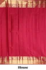 Red unique zari design swayamvara pattu saree with self zari border and matching blouse