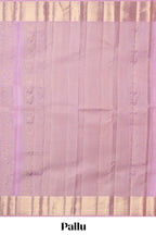 Lavender unique zari design swayamvara pattu saree with self zari border and matching blouse