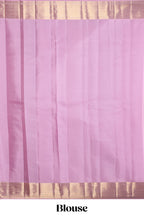 Lavender unique zari design swayamvara pattu saree with self zari border and matching blouse