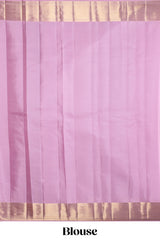 Lavender unique zari design swayamvara pattu saree with self zari border and matching blouse