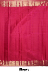 Red unique zari design swayamvara pattu saree with self zari border and matching blouse