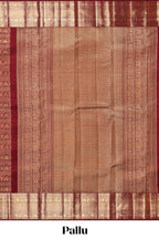 Maroon striped bird zari design swayamvara pattu saree with self zari border and matching blouse