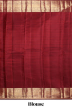 Maroon striped bird zari design swayamvara pattu saree with self zari border and matching blouse