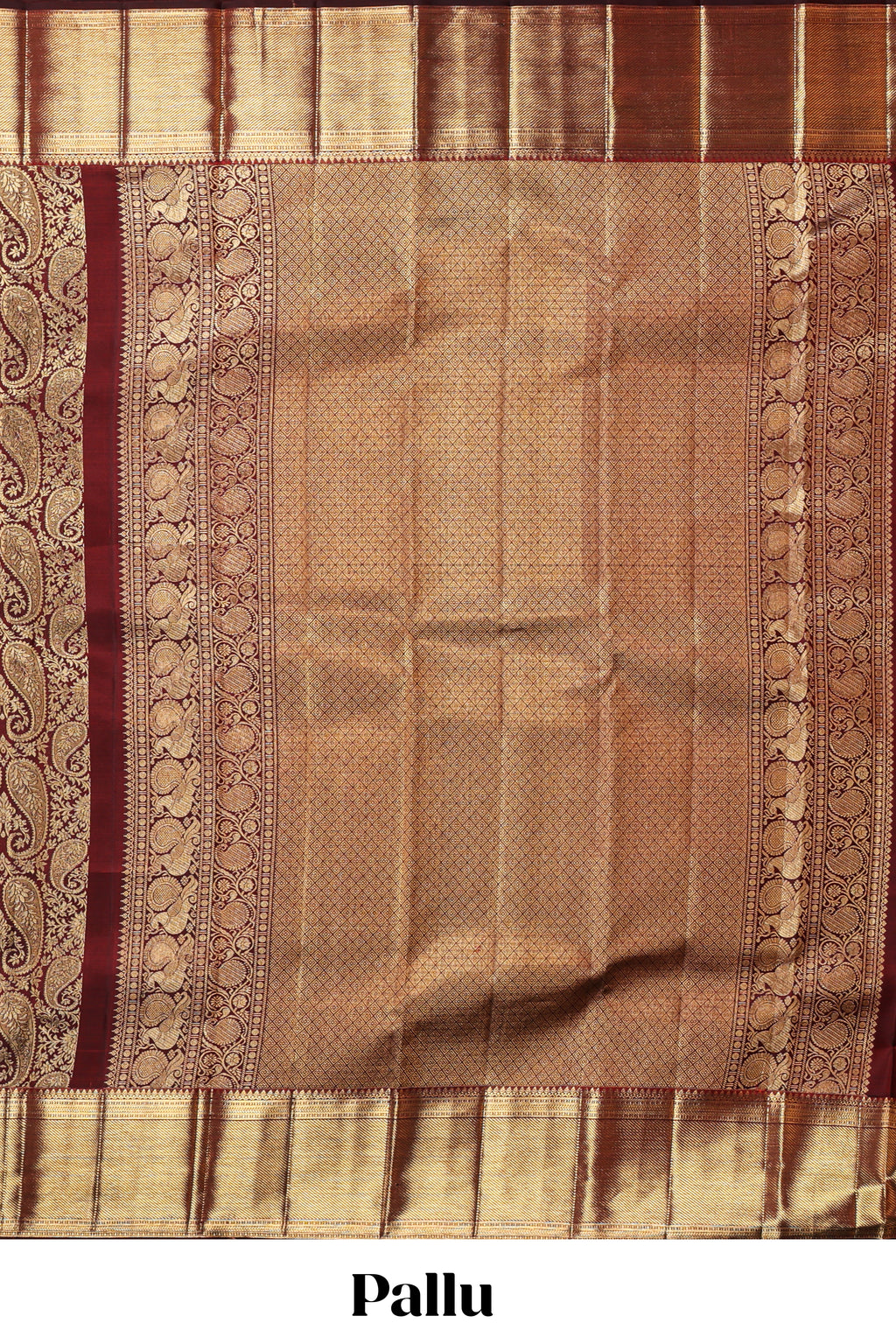 Dark maroon unique zari design swayamvara pattu saree with self zari border and matching blouse