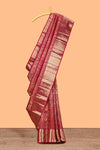 Rani pink unique zari design swayamvara pattu saree with self zari border and matching blouse
