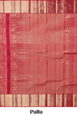 Rani pink unique zari design swayamvara pattu saree with self zari border and matching blouse