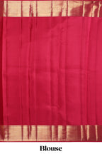 Rani pink unique zari design swayamvara pattu saree with self zari border and matching blouse