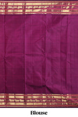 Baby pink checked zari design swayamvara pattu saree with contrast zari border and blouse