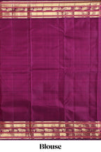 Yellow checked zari design swayamvara pattu saree with contrast zari border and blouse