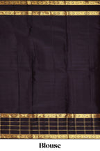 Multicolor striped swayamvara pattu saree with  contrast checked design border and blouse