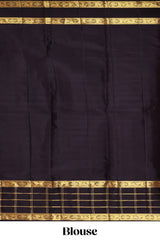 Multicolor striped swayamvara pattu saree withcontrast checked design border and blouse