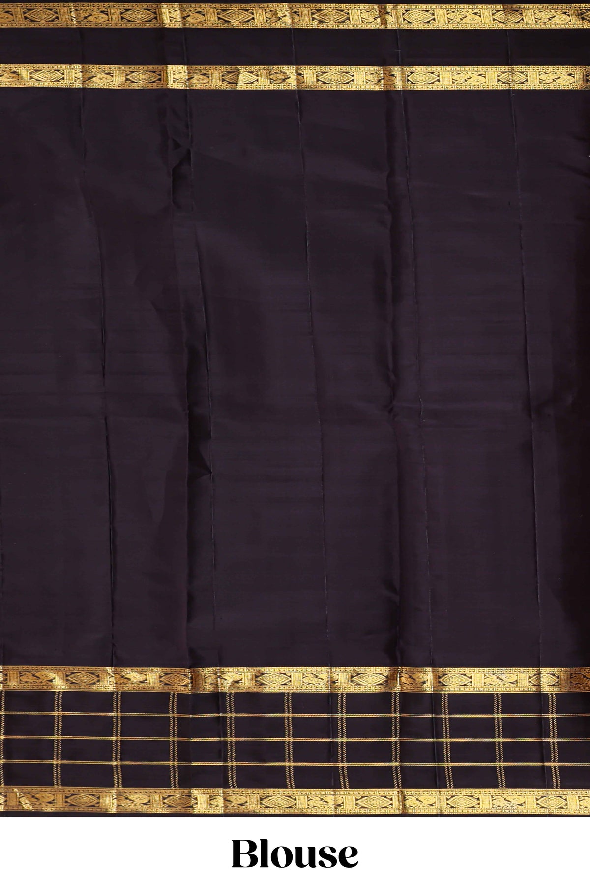 Multicolor striped swayamvara pattu saree with  contrast checked design border and blouse