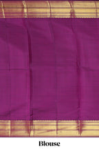 Cream checked swayamvara pattu saree with  contrast zari border and blouse