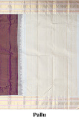 Deep wine striped swayamvara pattu saree withcontrast zari border and blouse