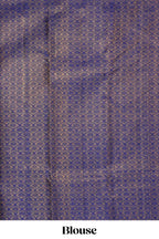 Borderless blue floral designed swayamvara pattu saree with  contrast zari pallu and blouse