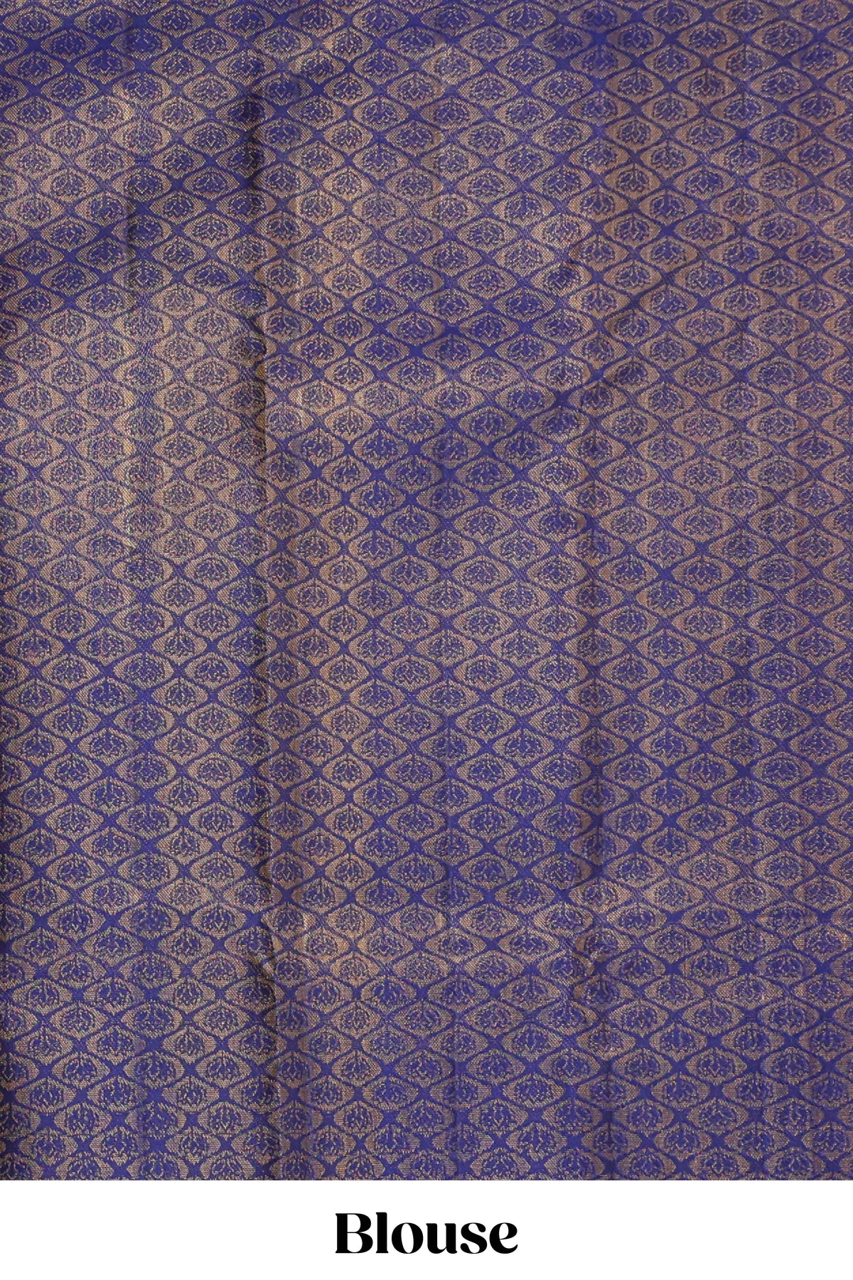 Borderless blue floral designed swayamvara pattu saree with  contrast zari pallu and blouse
