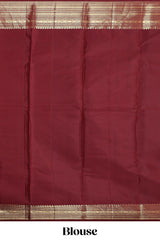 Red striped swayamvara pattu saree withself zari border and matching blouse