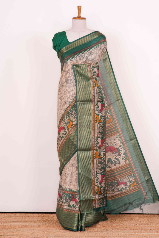 Sandal Banarasi printed saree