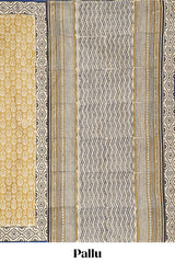 Sandal ajrakh print cotton saree