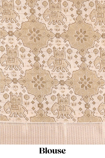 Sandal casual wear chanderi cotton saree
