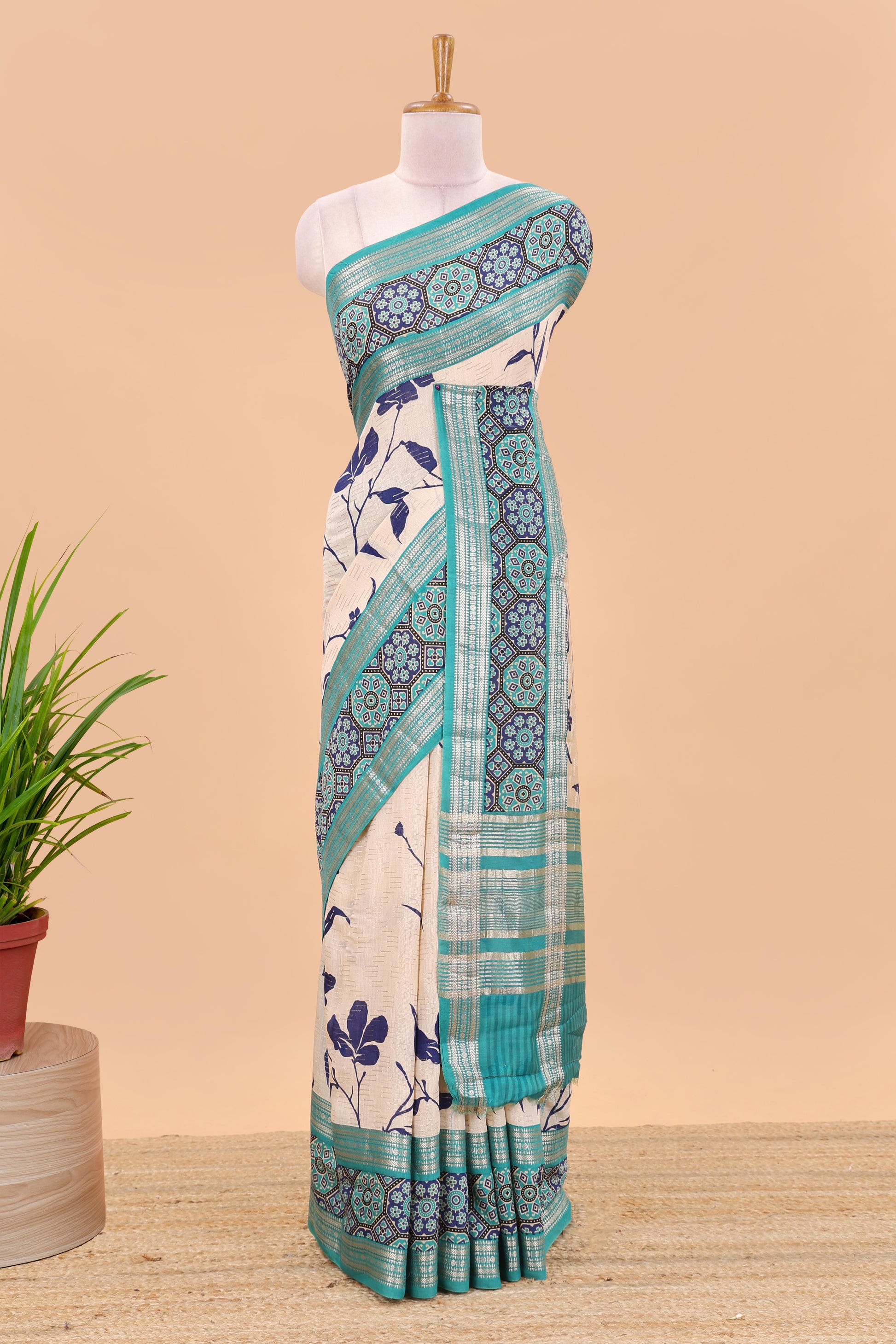 Sandal chanderi cotton sarees