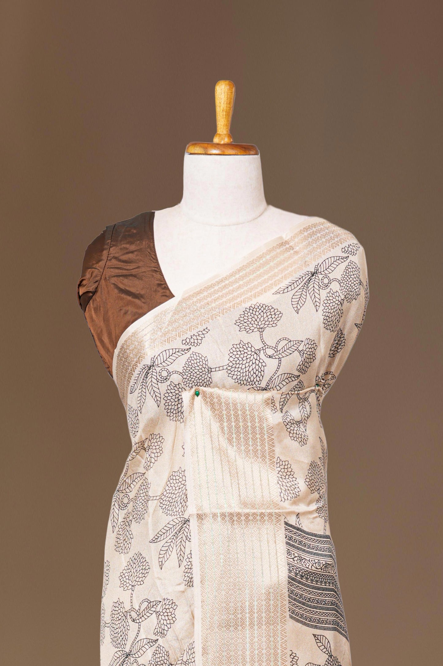 Sandal color silk saree