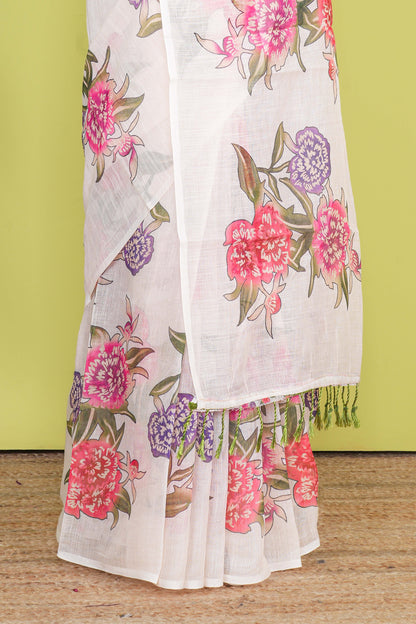 Sandal coordinated blouse saree