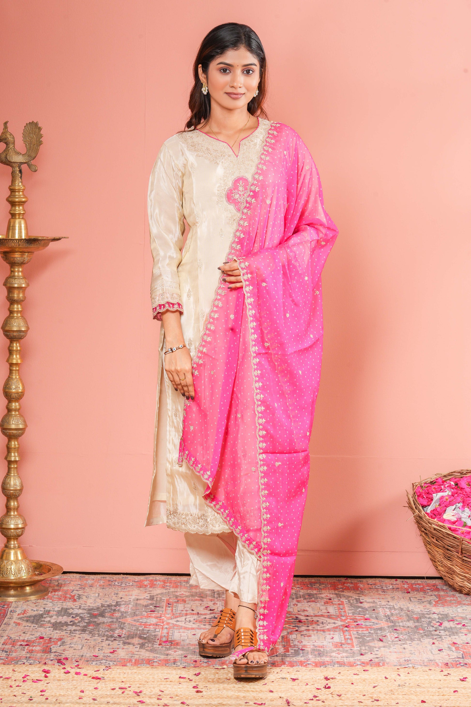 Sandal embroidered salwar suit set