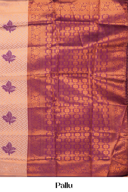 Sandal lichi silk leaf design saree