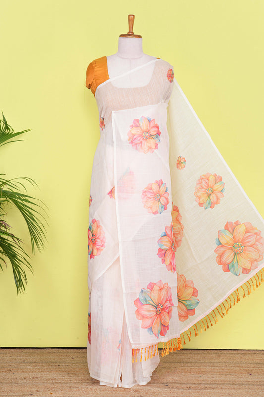 Sandal linen cotton floral 