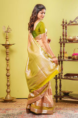 Sandal luxury silk elegant saree