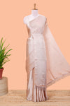 Sandal satin crepe crush texture saree