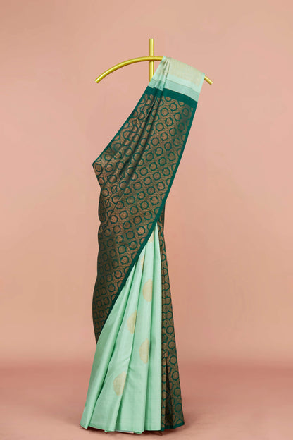 Sea green pure silk saree
