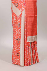 Self woven pallu saree