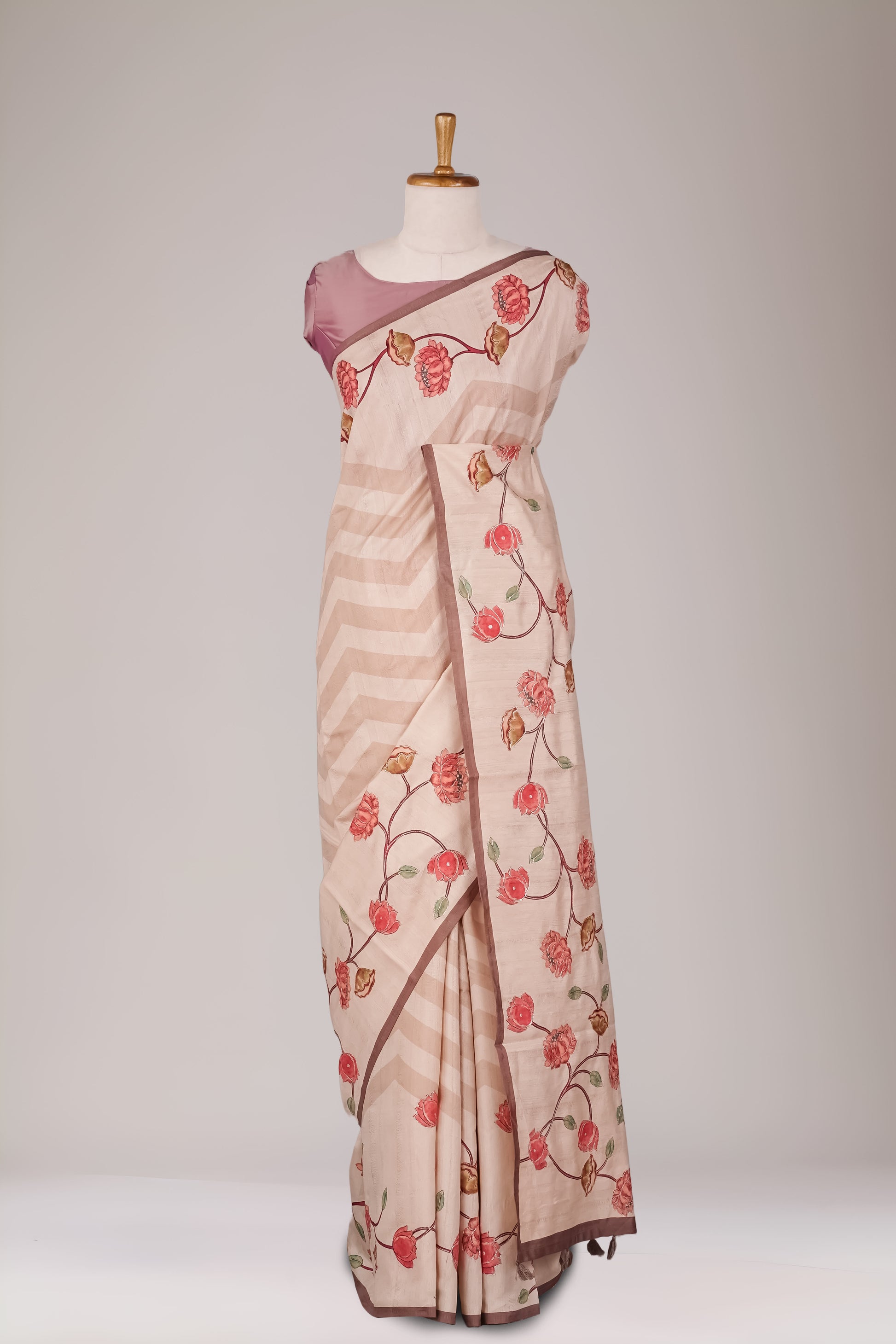 Semi Tussar Saree Floral Print