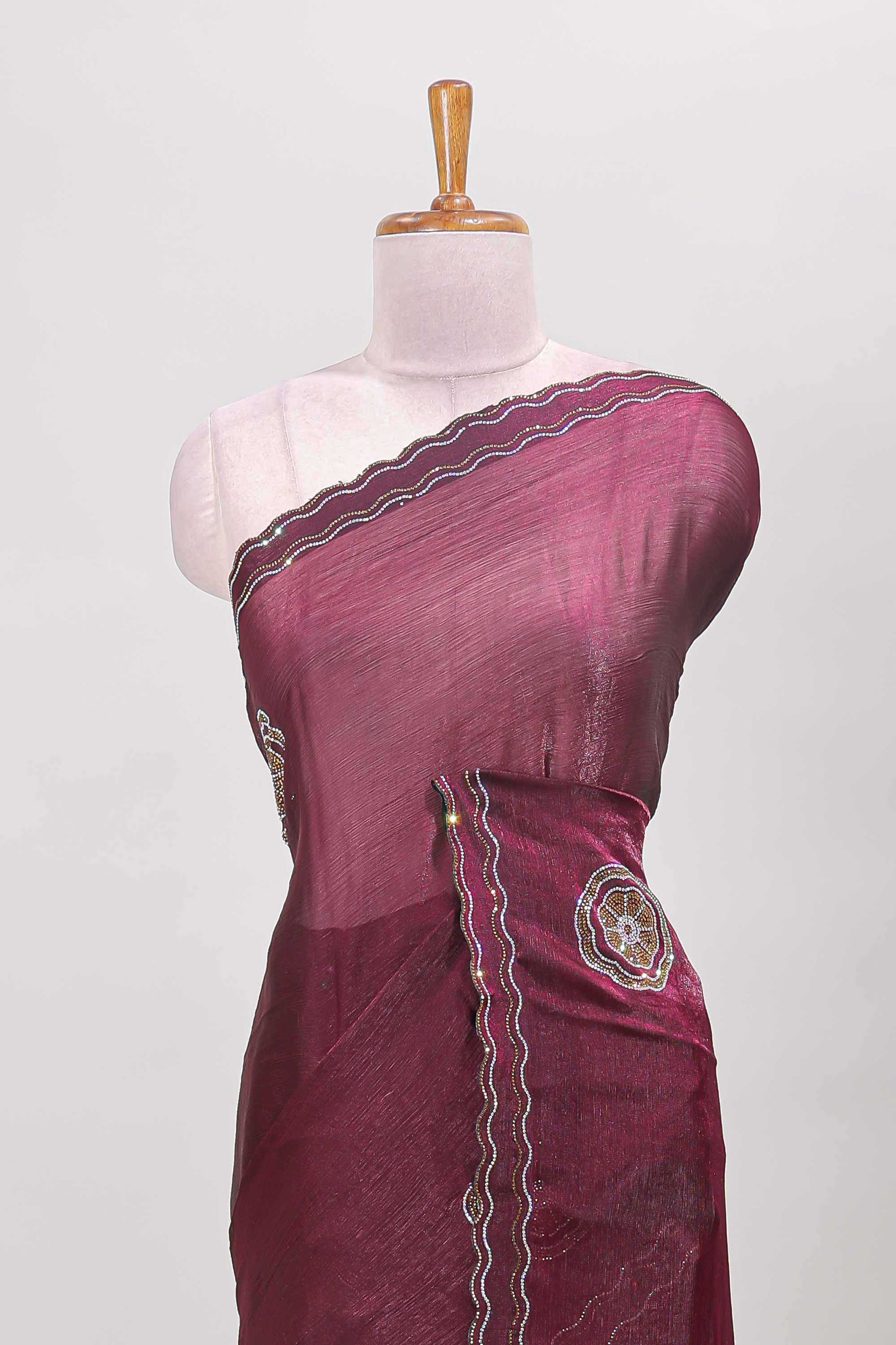 Semi chiffon stone detailing
