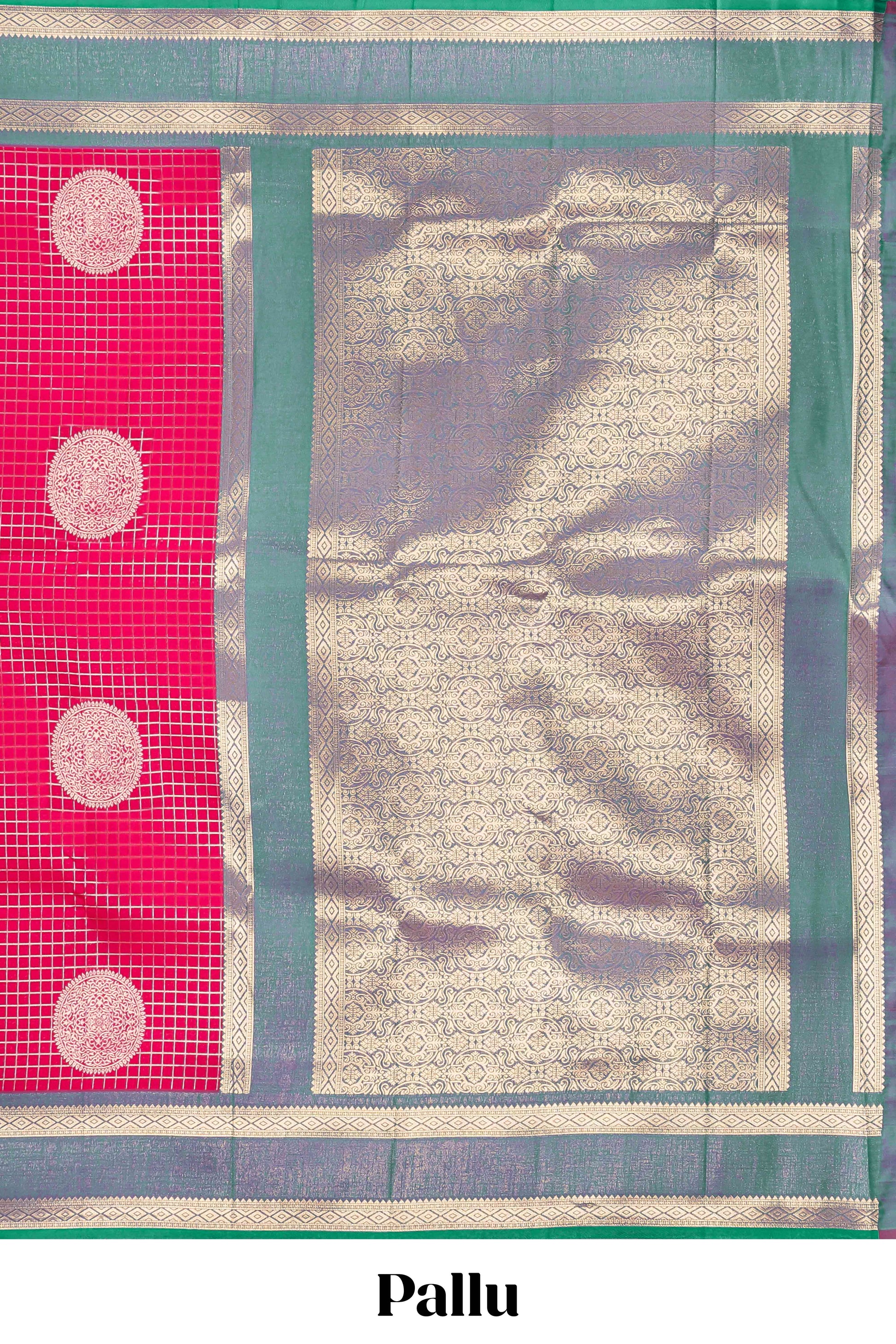 Semi soft silk checked weave saree