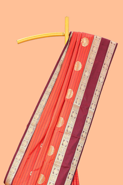 Semi soft silk contrast pallu saree