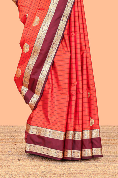 Semi soft silk ethnic border saree
